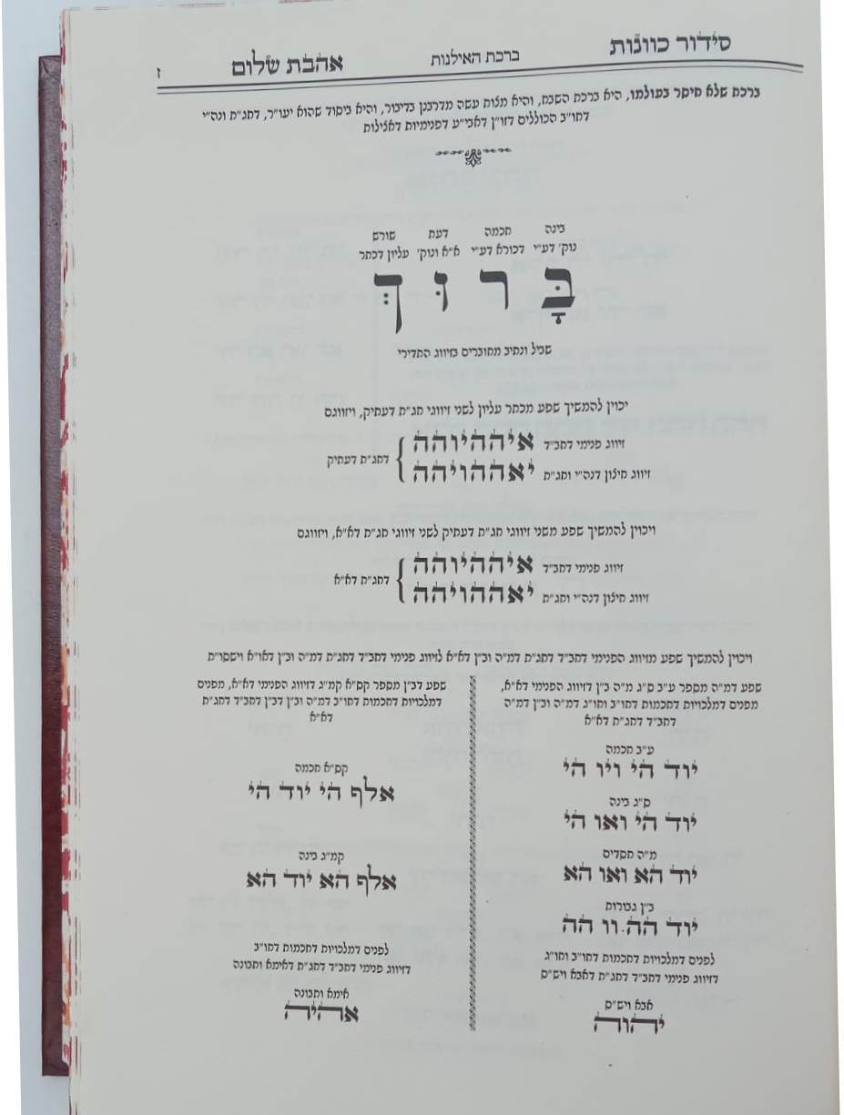 סידור כוונות הרש