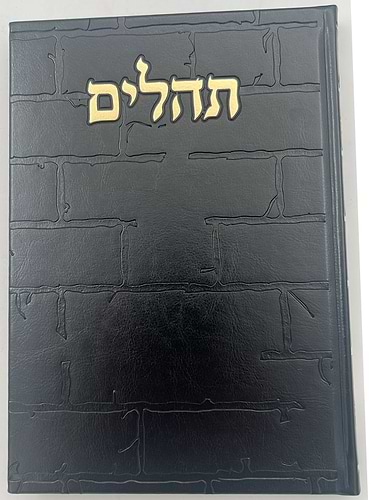 תהילים בינת הלב - דמוי עור דגם כותל / פורמט ענק