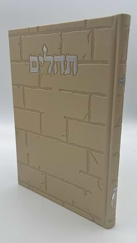 תהילים בינת הלב - דמוי עור דגם כותל / פורמט ענק