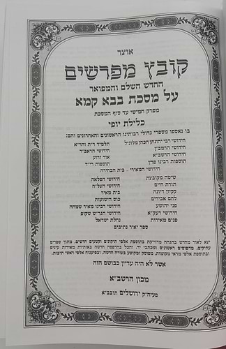 קובץ מפרשים - מסכת בבא קמא ב' / כלילת יופי