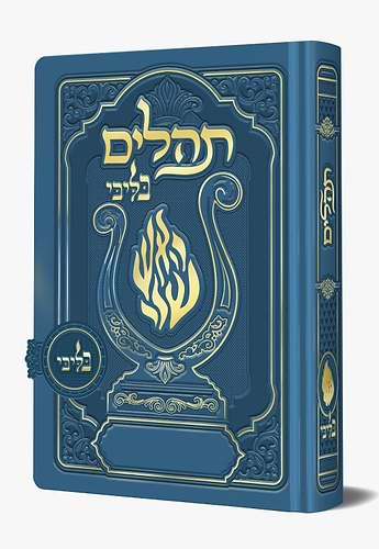תהלים מגנט - הנבל עם האש שלי צבע (תכול) כחול פורמט בינוני / בליבי