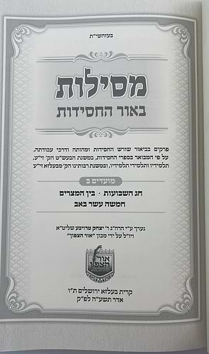 מסילות באור החסידות - מועדים חלק ב'