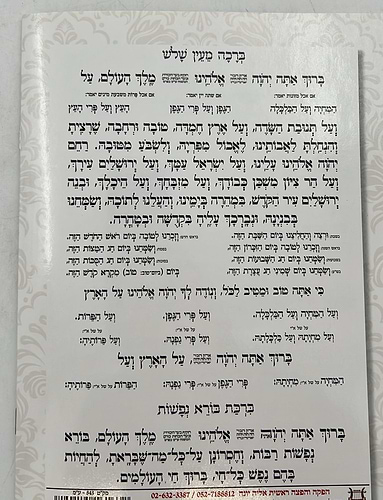 ברכון ברכת המזון - בינת הלב בעיטורי זהב / פורמט גדול