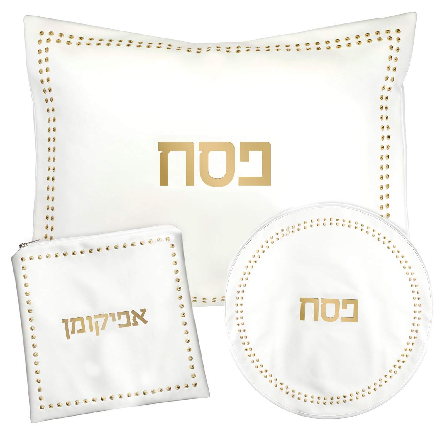 סט לפסח מסגרת נקודות - דמוי עור מפואר / בשלל מיני צבעים