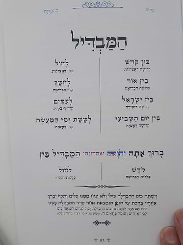 נתיבות שלום - נתיב ההבדלה / לפי סדר הרש