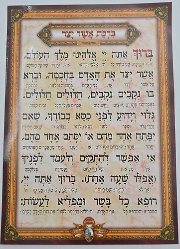 ברכון אשר יצר נוסח משולב עם ביאור המילים - ברכון למינציה / פורמט גדול