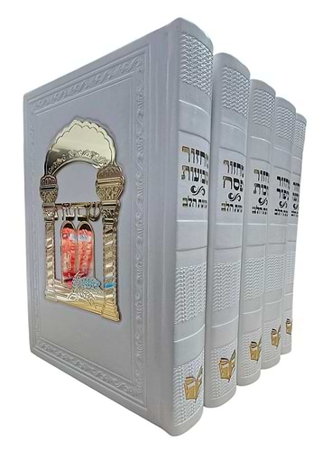 סט מחזורים כוונת הלב ה' כרכים PU דמוי עור פלקטה זהב בקופסת מגנט / צבע לבן