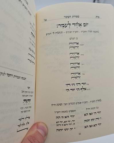ספירת העומר - כוונות הרש