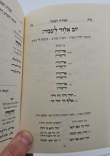 ספירת העומר - כוונות הרש