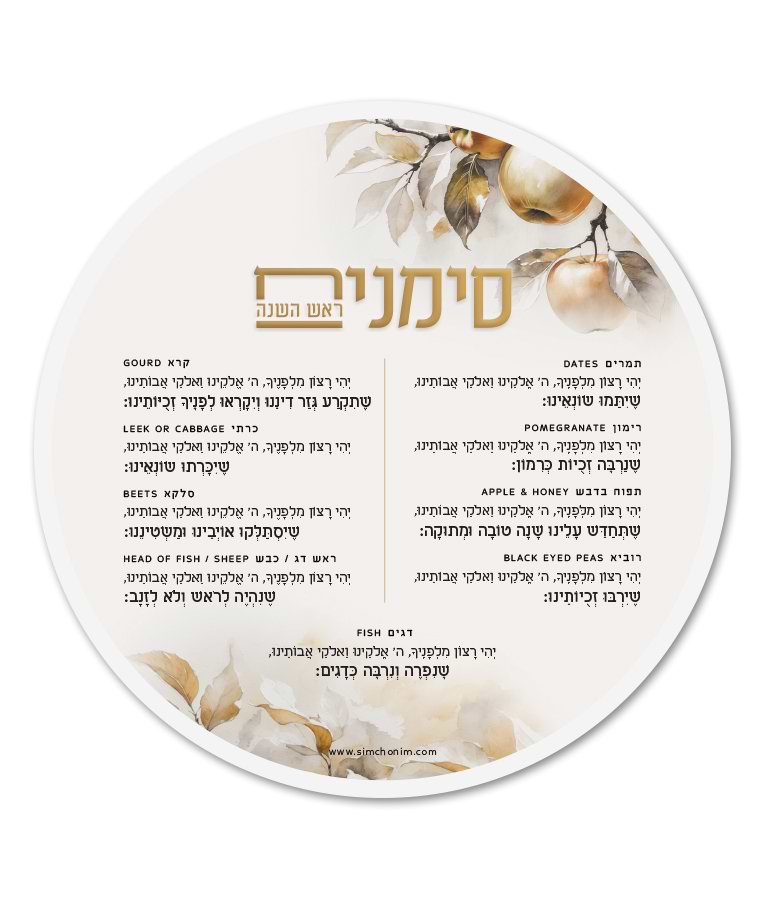 כרטיס סדר הסימנים עגול