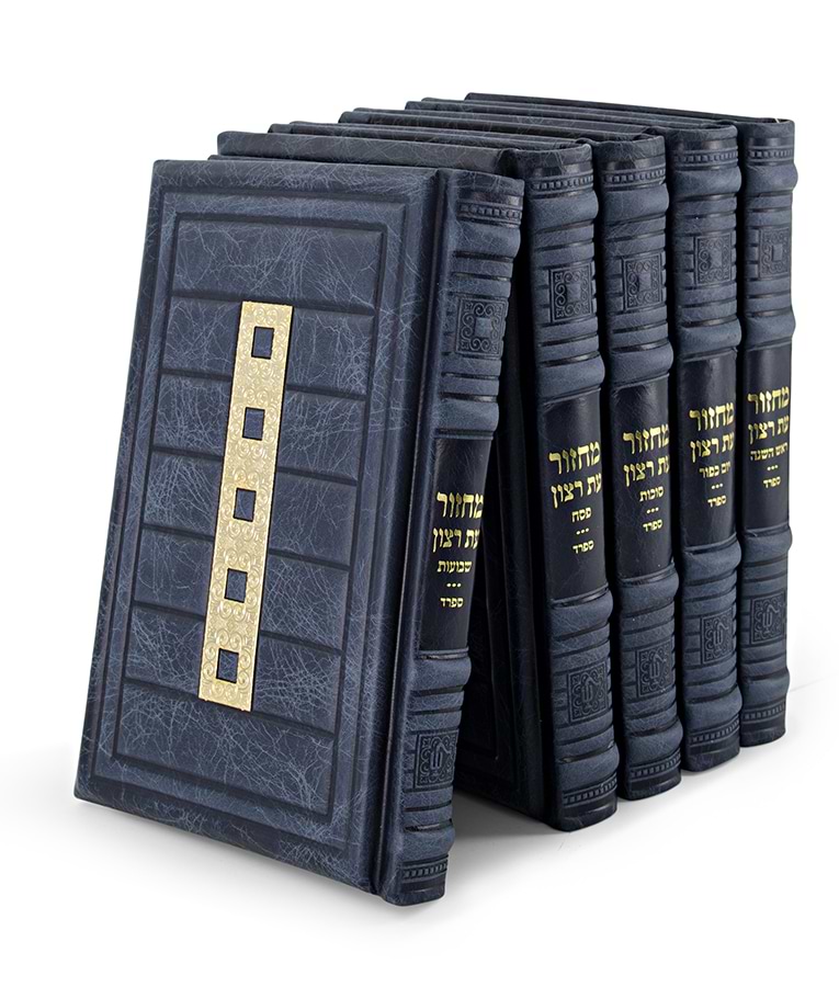 סט מחזורים עור אמיתי סדרת קונקורד – גדול – נוסח ספרד – כחול