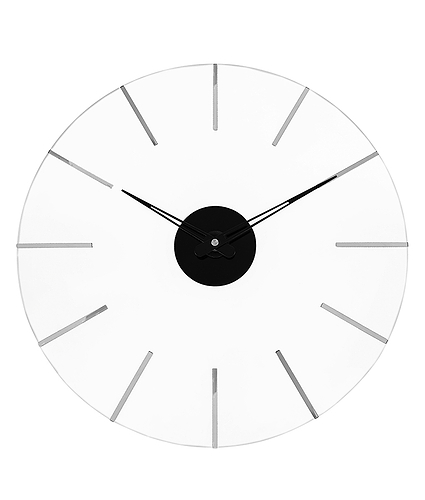 שעון קיר דגם פסים – כסוף