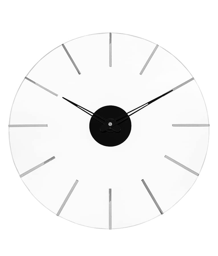 שעון קיר דגם פסים – כסוף