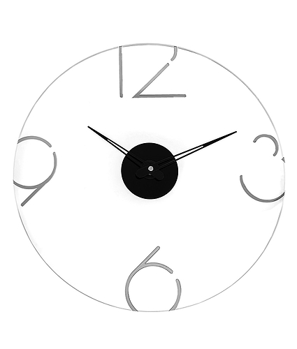 שעון קיר דגם מספרים – כסוף