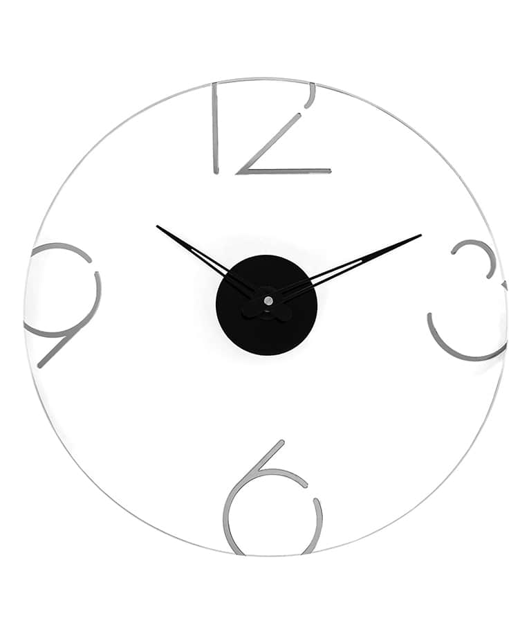 שעון קיר דגם מספרים – כסוף