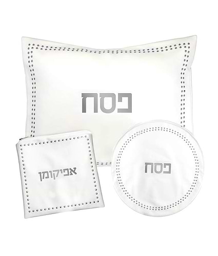 סט לפסח מסגרת נקודות – כסוף