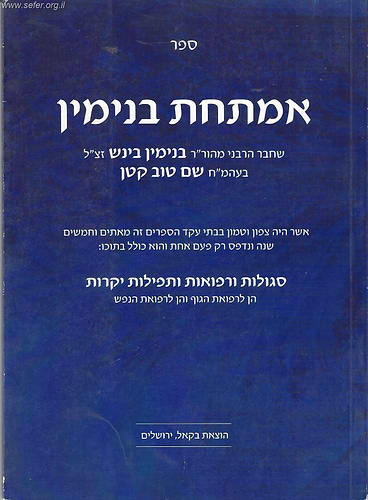 אמתחת בנימין - סגולות, רפואות ותפילות יקרות / ר' בנימין בינש זצ