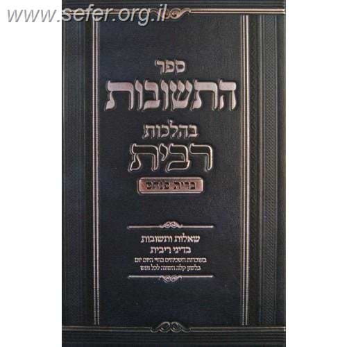 התשובות בהלכות רבית - ברית פנחס ב