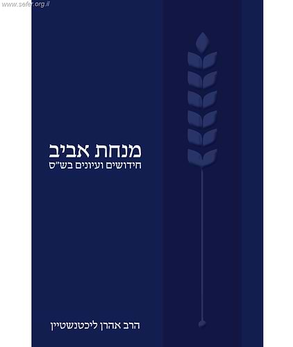 מנחת אביב - חידושים ועיונים בש