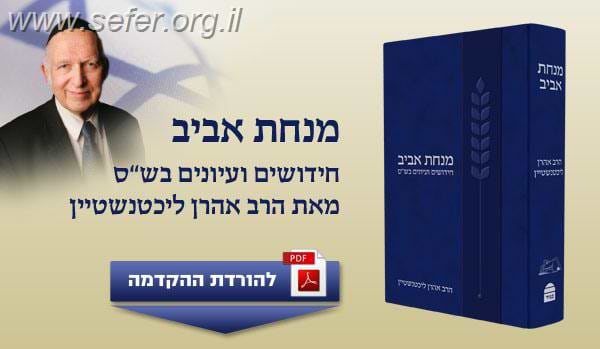 מנחת אביב - חידושים ועיונים בש