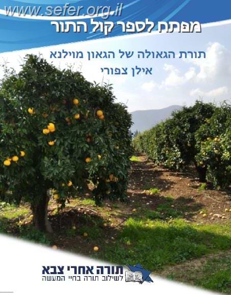 מפתח לספר קול התור - תורת הגאולה של הגר"א מוילנא / הרב אילן ציפורי