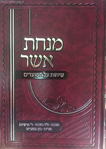 מנחת אשר על המועדים - חנוכה - בין המצרים / ר' אשר וייס