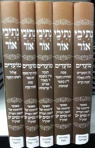 נתיבי אור על המועדים ה' כרכים  / הרב ניסים יגן (אזל מהמלאי)