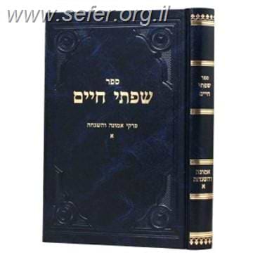שפתי חיים אמונה והשגחה חלק א' / הרב חיים פרידלנדר