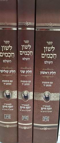 לשון חכמים ג' כרכים פורמט גדול / הבן איש חי [21 ס