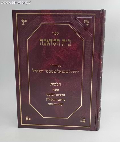 ספר בית השואבה - הלכות סוכות, ארבעת המינים ועוד / מוהר