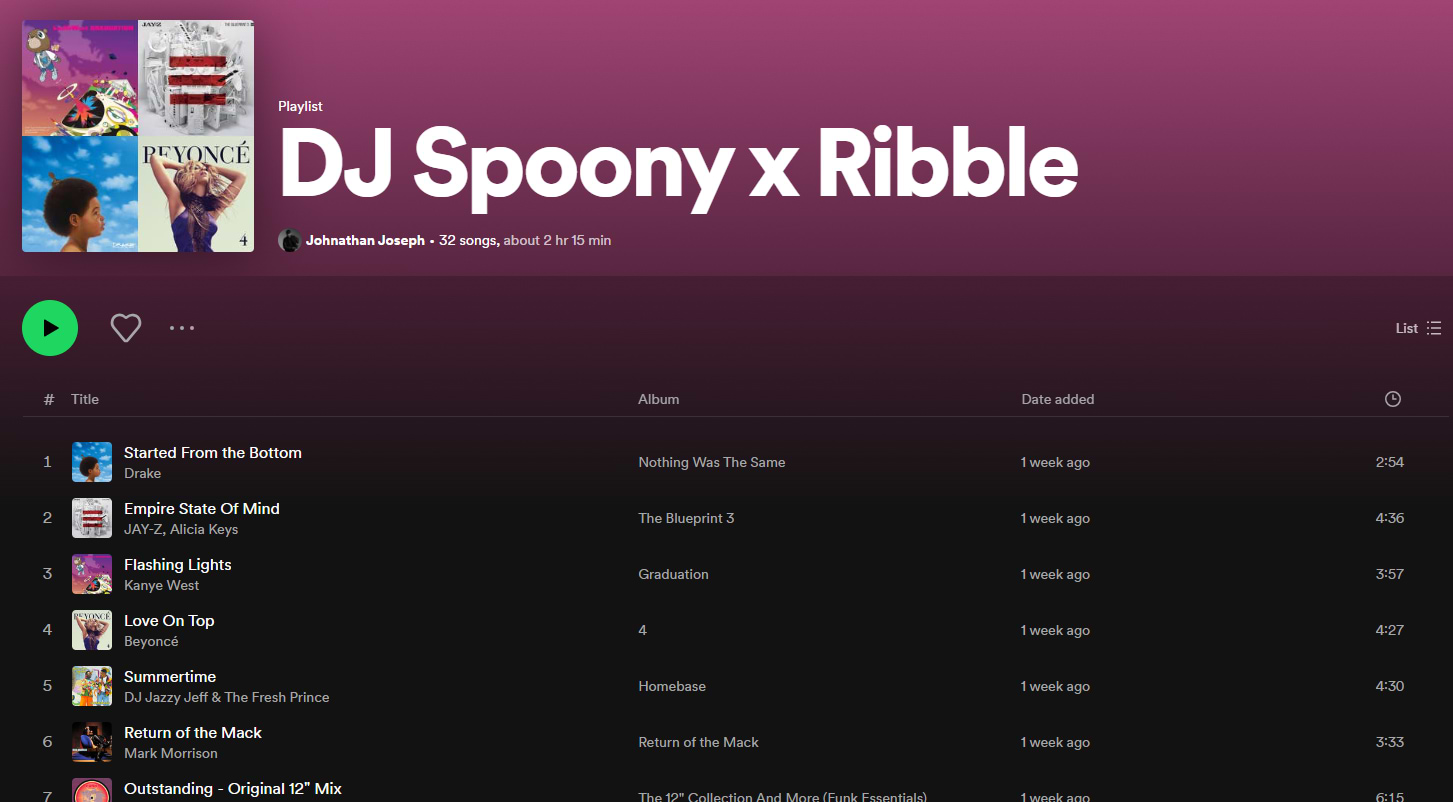 DJ Spoony X Ribble Playlist