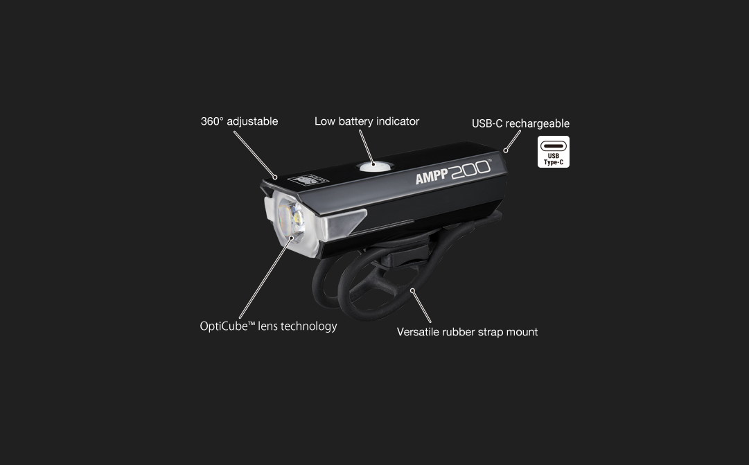 AMPP 200 / VIZ 100 Bike Light Set