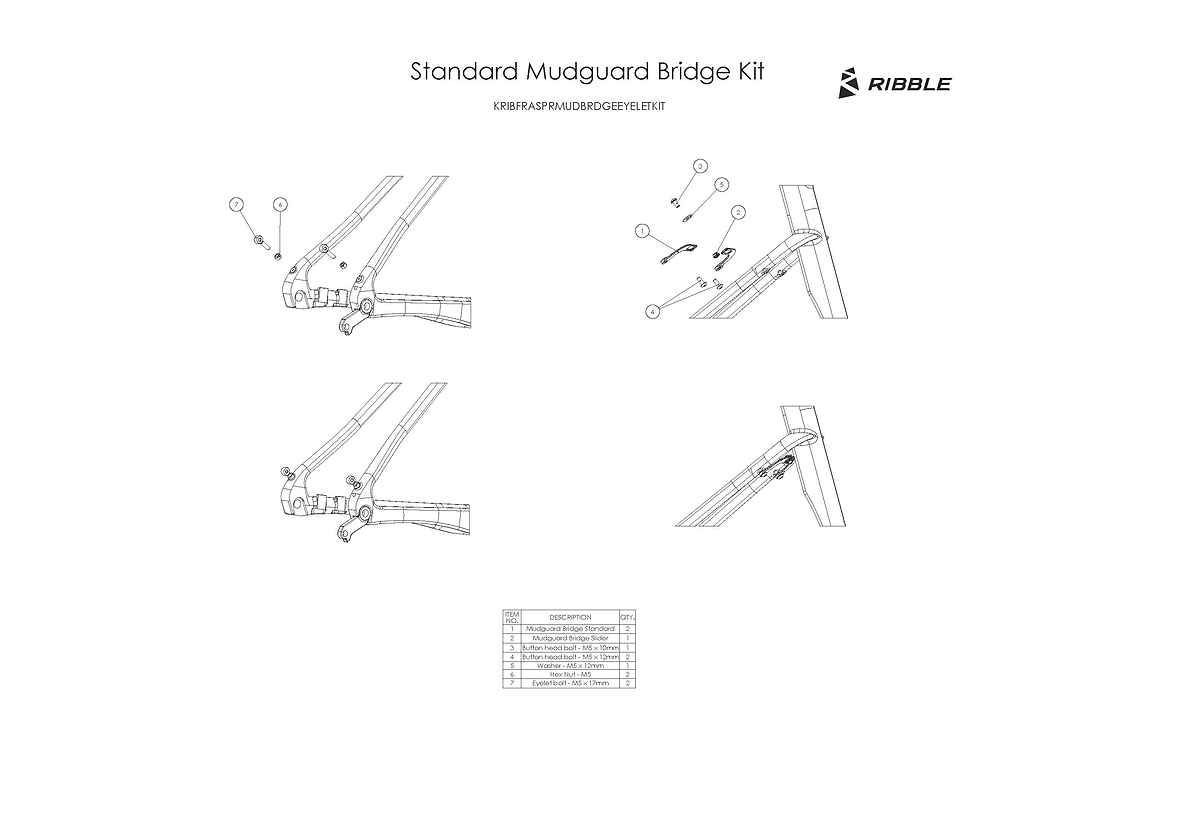 Mudguard Bridge and Eyelet Kit