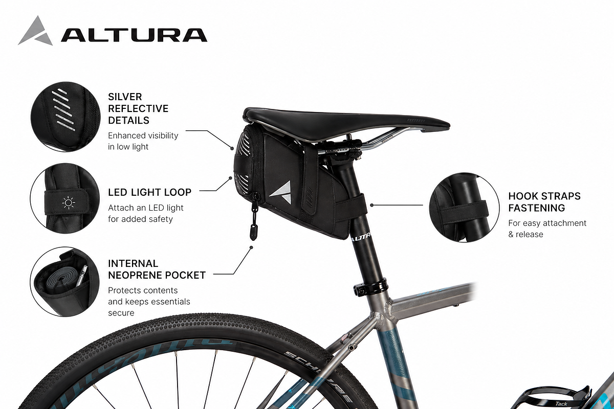 Nightvision Medium Saddle Bag - 0.6L