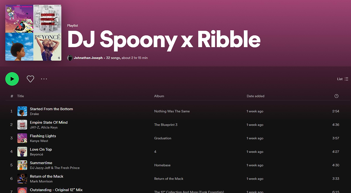 DJ Spoony X Ribble Playlist