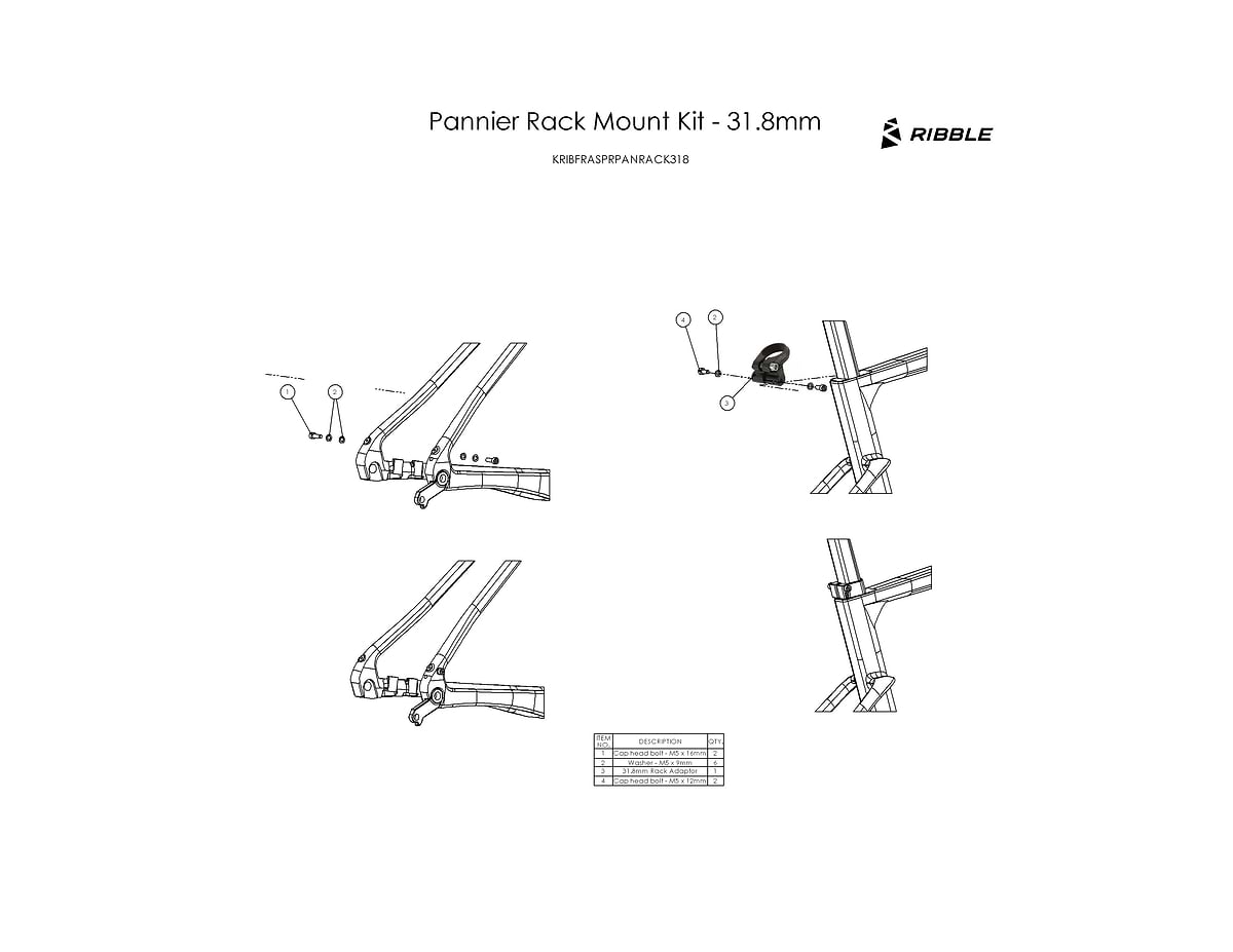 Pannier Rack Mount Kit - 31.8mm
