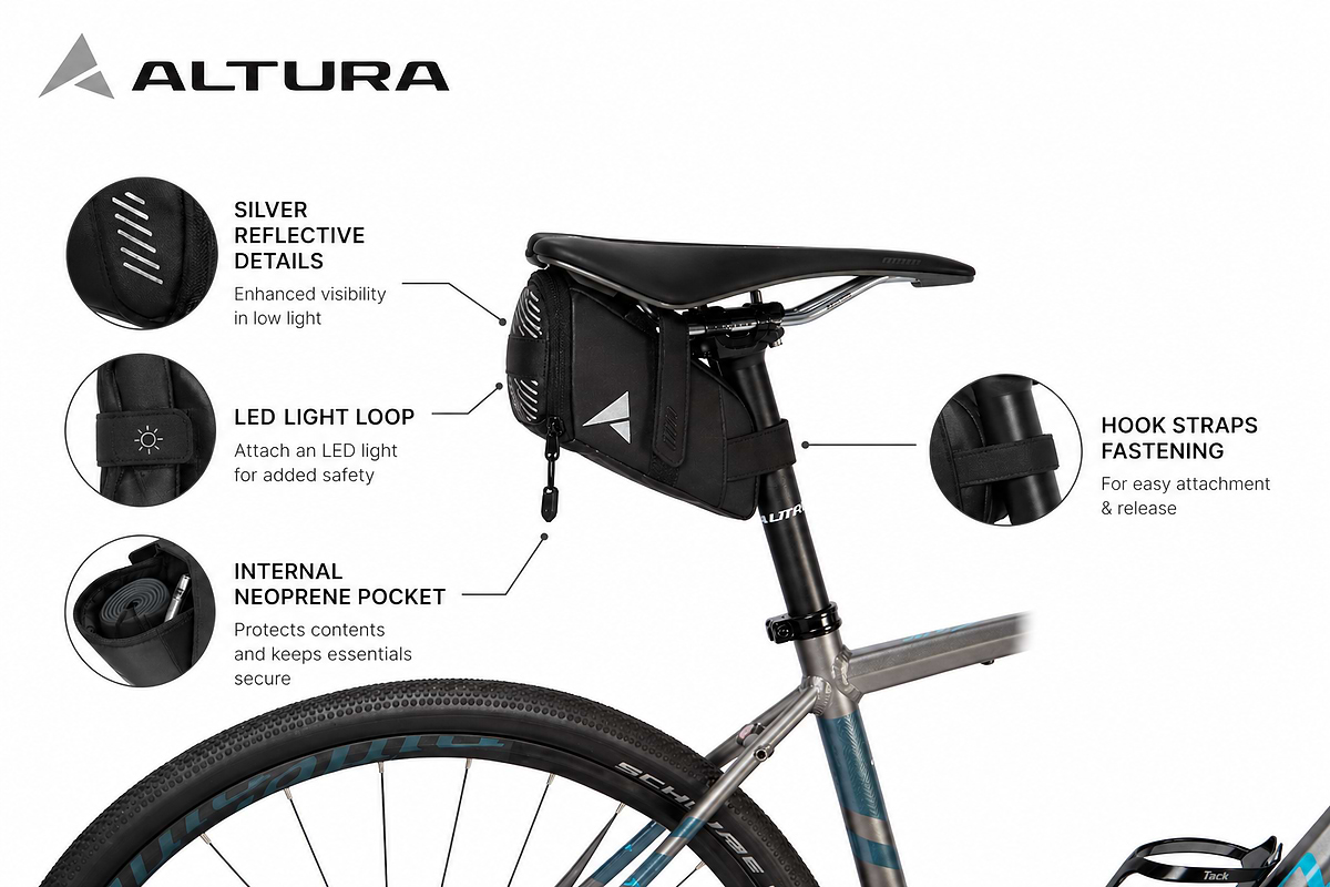 Nightvision Medium Saddle Bag - 0.6L