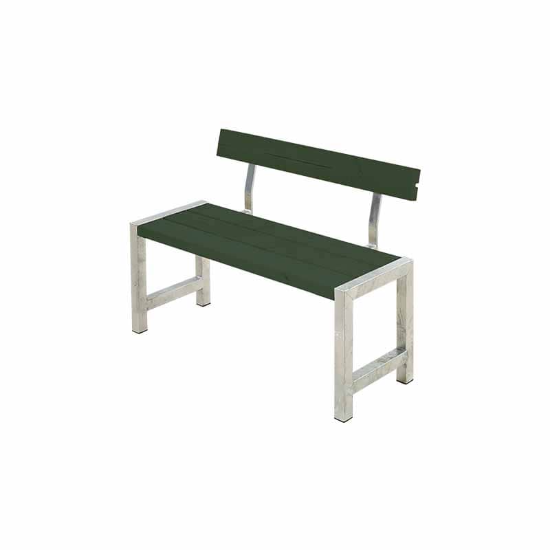 Café plankebænk - m/ 1 ryglæn - 127 cm - Grøn