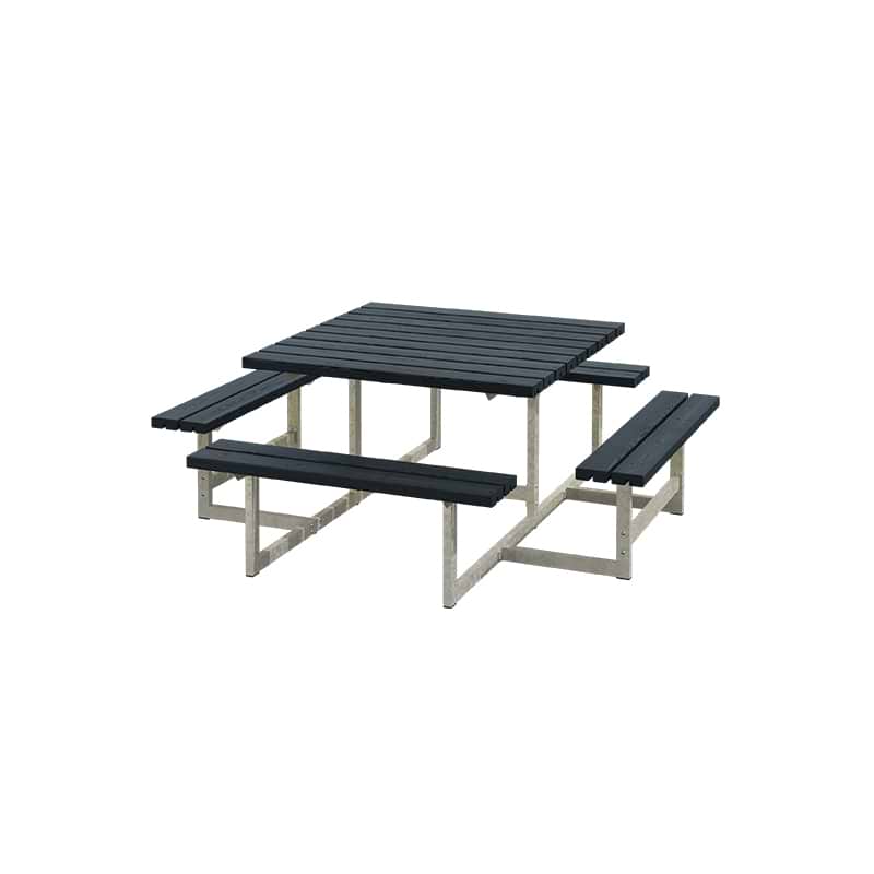 Picnic bord/ bænkesæt - 200 cm - Sort