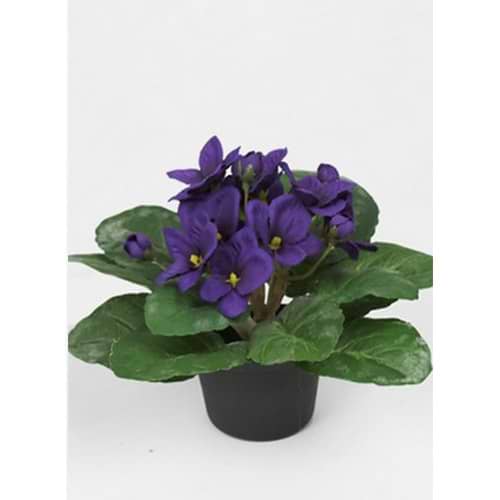kunstig plante med blålige blomster