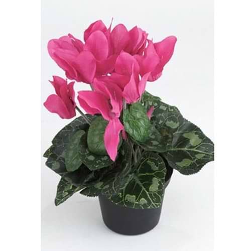 kunstig plante med lilla blomster