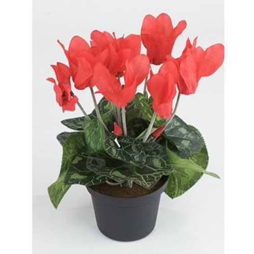kunstig plante med røde blomster