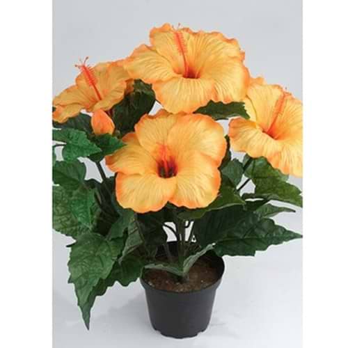kunstig plante med orange blomster