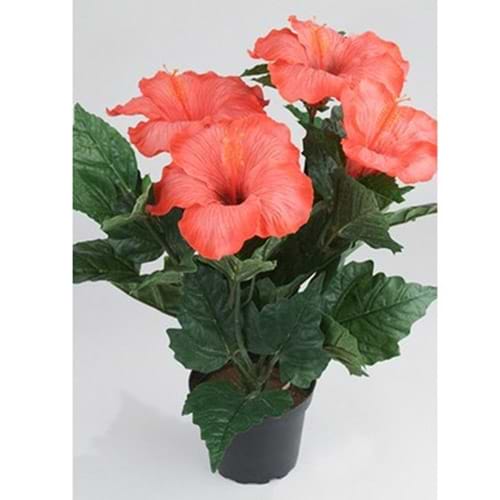 kunstig plante med røde blomster