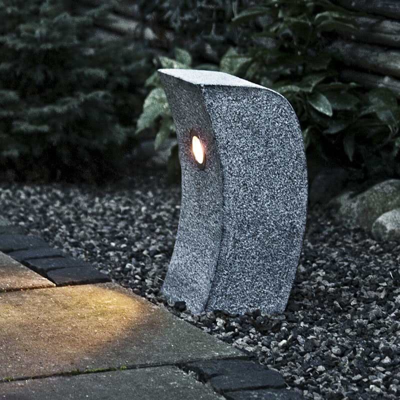 Havelampe 'Luzula' - Lysegrå Granit - Højde 40 cm 