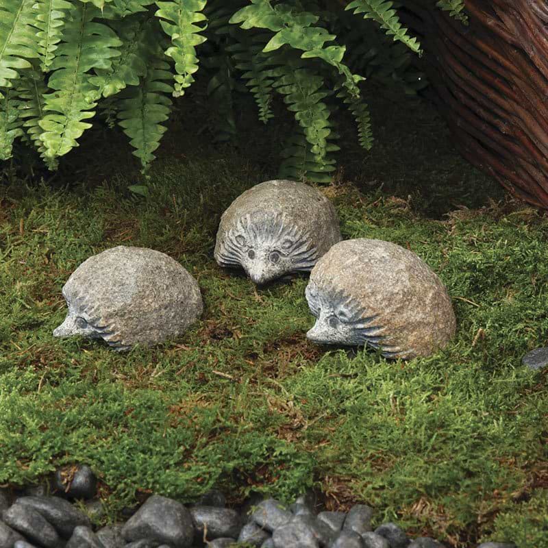 Pindsvin - Brun Natursten - Længde 10 cm