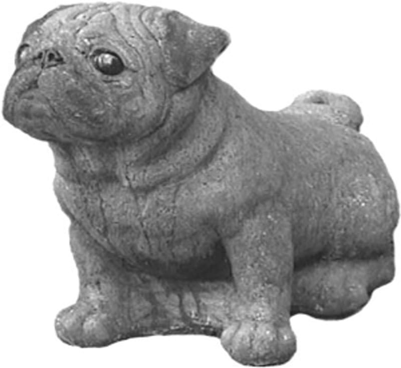 Havefigur i beton. Mops hund 34 cm