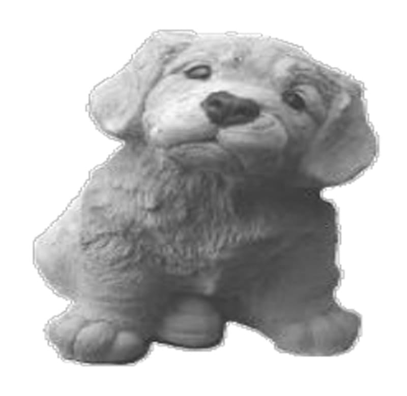 Golden retrieverhvalp -figur i beton- 21 cm