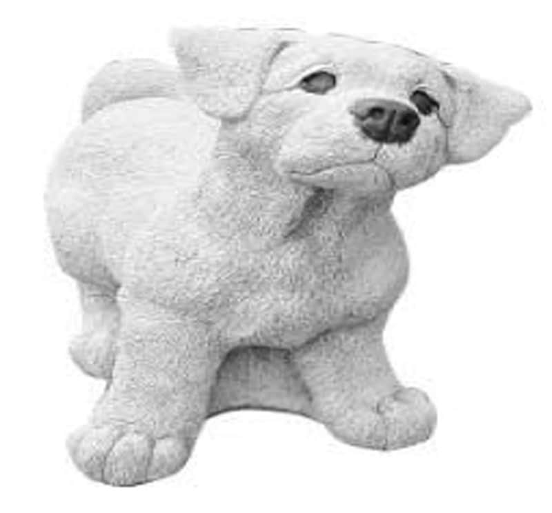Jack Russel hvalp - havefigur i beton - 20 cm