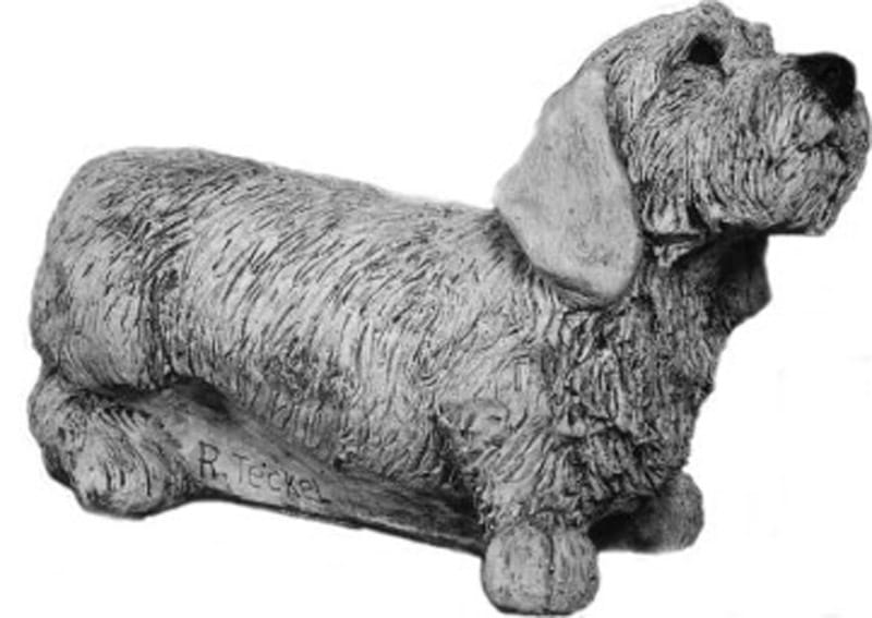 Ruhåret gravhund - betonfigur - 35 cm